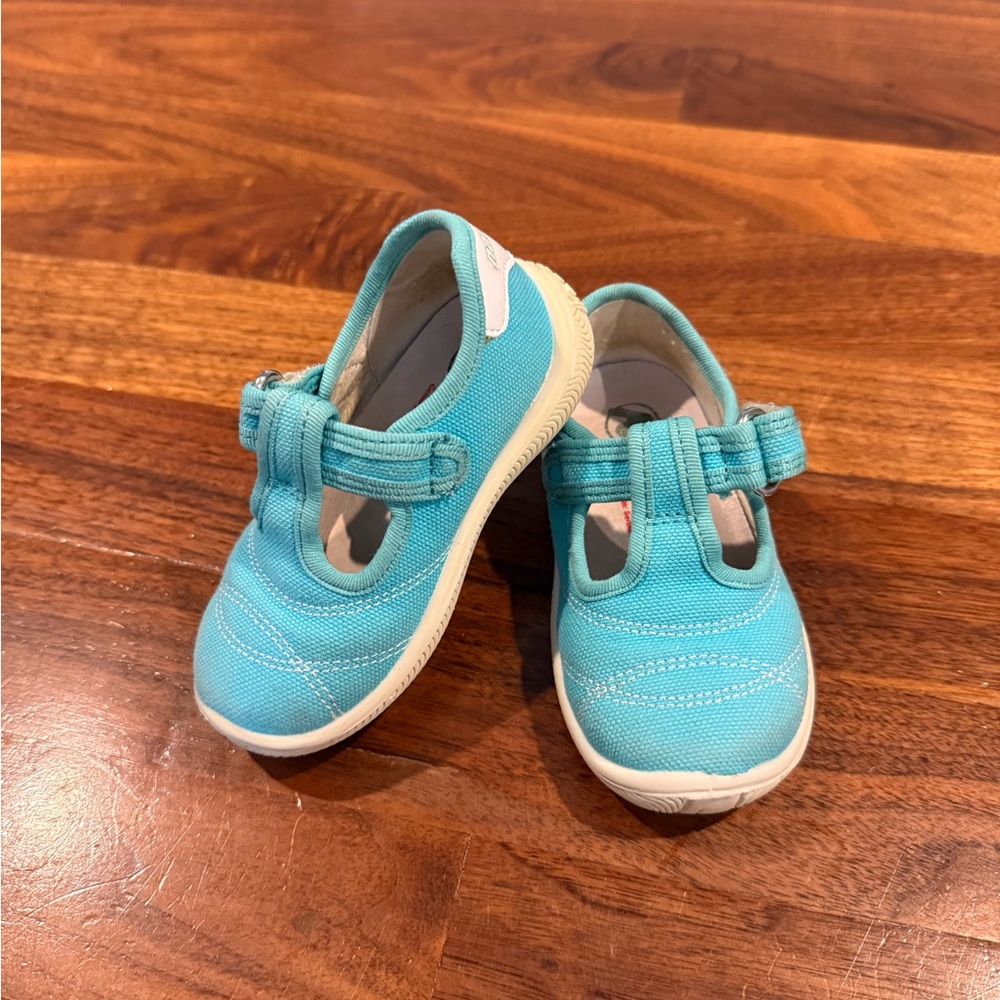 Naturino teal T-Strap Canvas Shoes